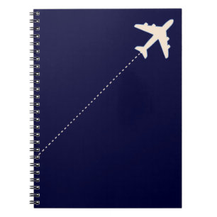 travel aeroplane with dotted line notebook