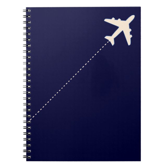 travel aeroplane with dotted line notebook (Front)