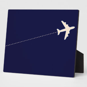 travel aeroplane with dotted line plaque