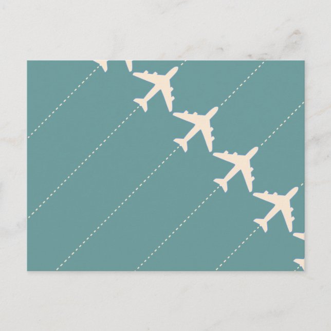 travel aeroplane with dotted line postcard (Front)