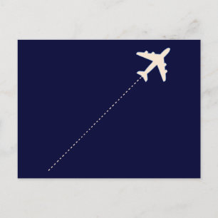 travel aeroplane with dotted line postcard