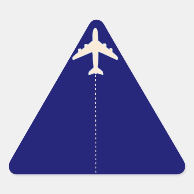 travel aeroplane with dotted line triangle sticker (Front)