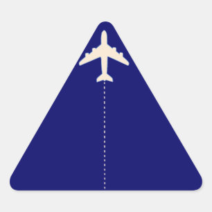 travel aeroplane with dotted line triangle sticker
