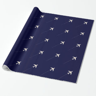 Travel aeroplane  with dotted line wrapping paper