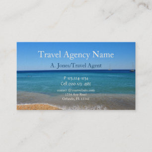 Travel Agency, Beach and Sand Business Card