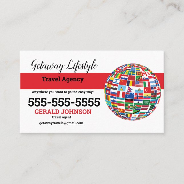 Travel Agency Business Card (Front)