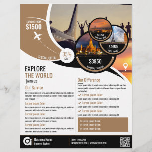 Travel Agency Flyer Brown Template