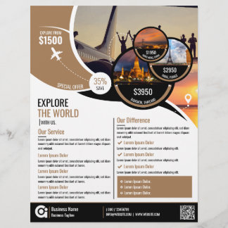 Travel Agency Flyer Brown Template