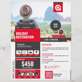Travel Agency Flyer Red Template