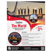 Travel Agency Flyer Red Template