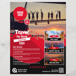 Travel Agency Flyer Red Template
