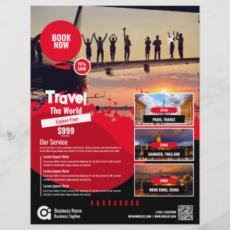 Travel Agency Flyer Red Template