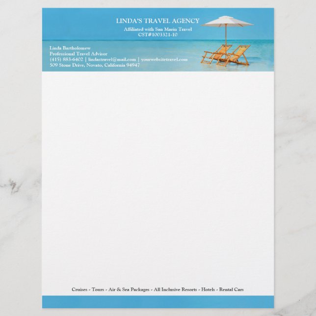 Travel Agency Letterhead (Front)