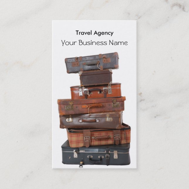Travel Agency Luggage Fly Vacation Holiday Business Card (Front)