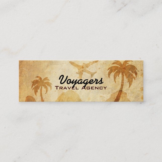 Travel Agency Skinny Business Cards (Front)