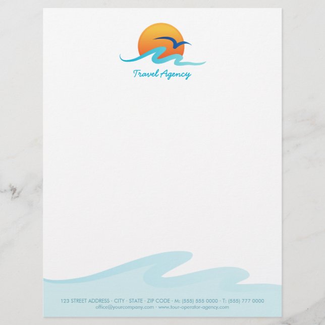 Travel Agency Tourism Tour Operator letterhead (Front)