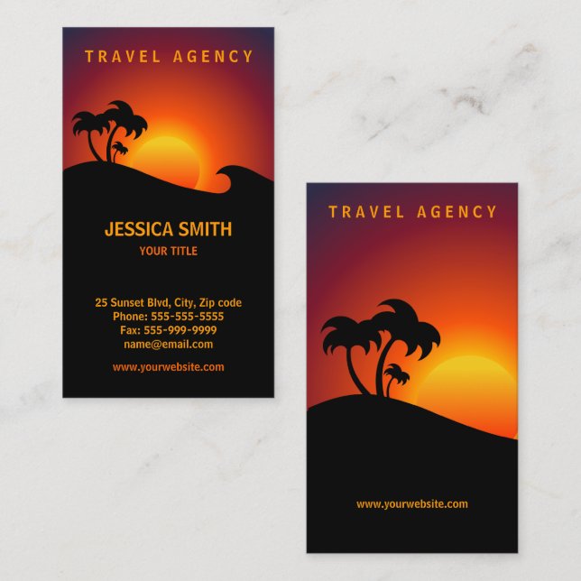 Travel Agency Tropical Island business card (Front/Back)