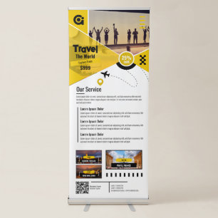 Travel Agency - Yellow Retractable Banner