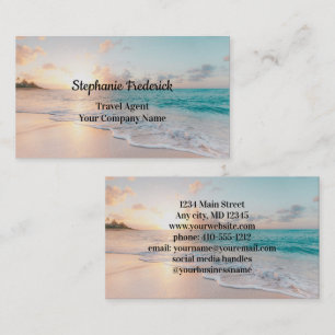 Travel Agent Beach Ocean Business Card