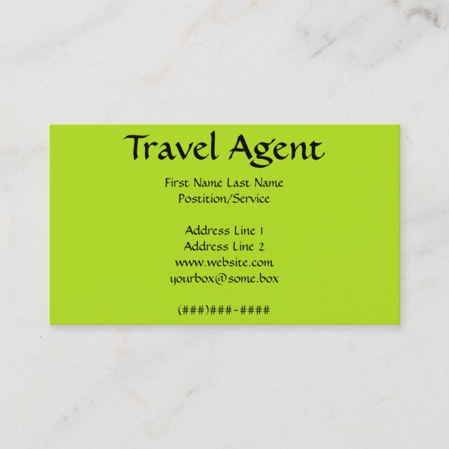 Travel Agent Business Card (Front)