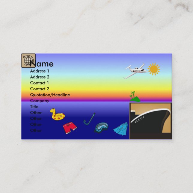 TRAVEL AGENT BUSINESS CARDS (Front)