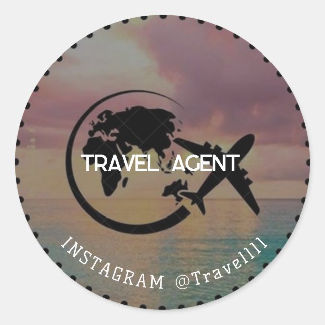 Travel Agent Classic Round Sticker (Front)