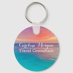 Travel Agent Consultant Beach Scene  Key Ring