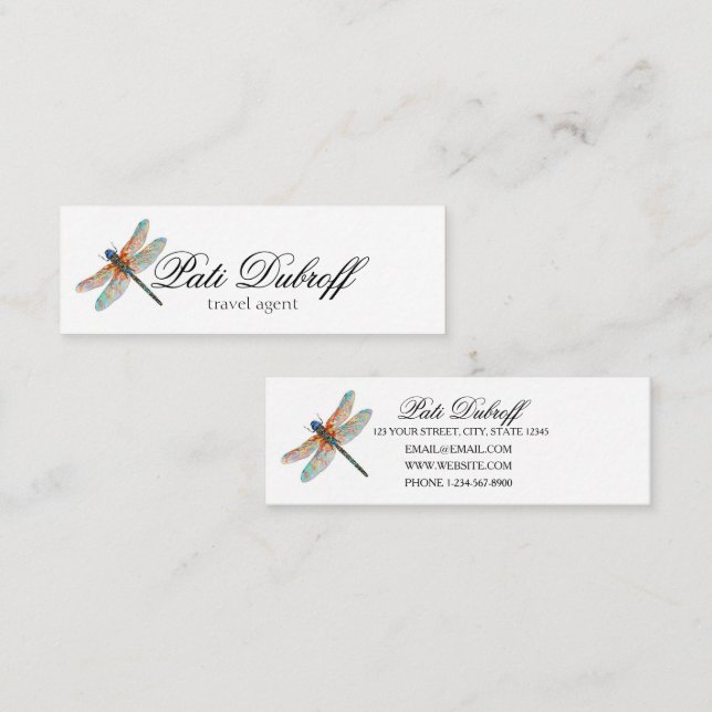 Travel Agent Consultant Photo Collage  Mini Business Card (Front/Back)