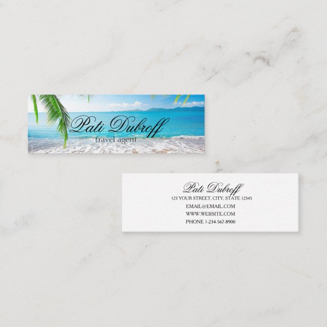 Travel Agent Consultant Photo Collage  Mini Business Card (Front/Back)
