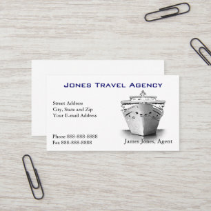 Travel Agent Cruise Ship Agency Business Card