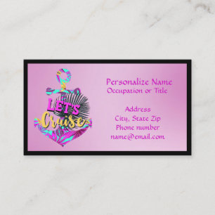Travel Agent Cruises Nautical Boat Anchor Lavender Business Card
