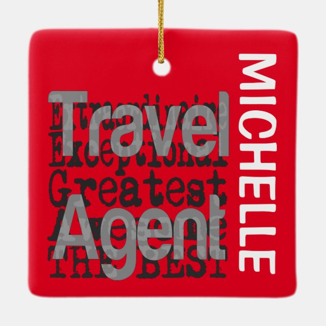 Travel Agent Extraordinaire CUSTOM Ceramic Ornament (Back)