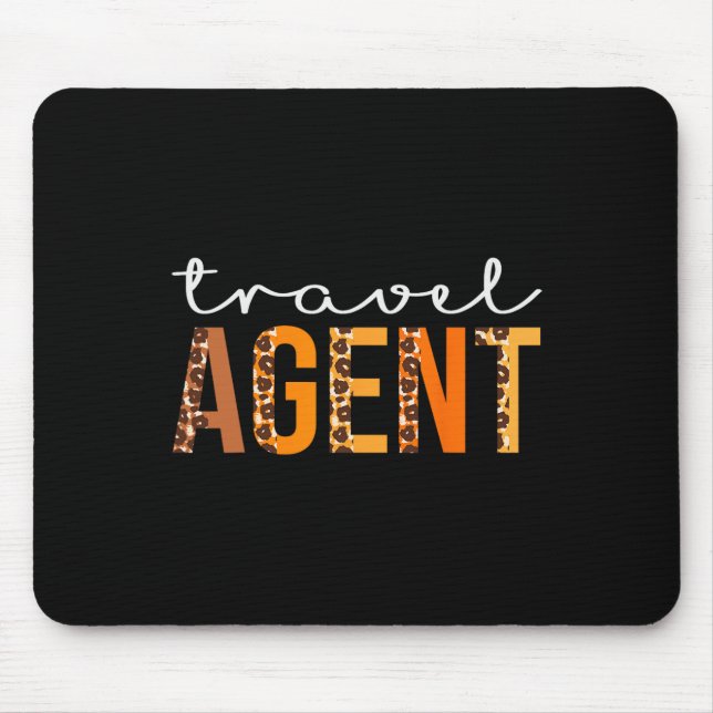 Travel Agent leopard Squad Cute Fall Autumn Thanks Mouse Mat (Front)