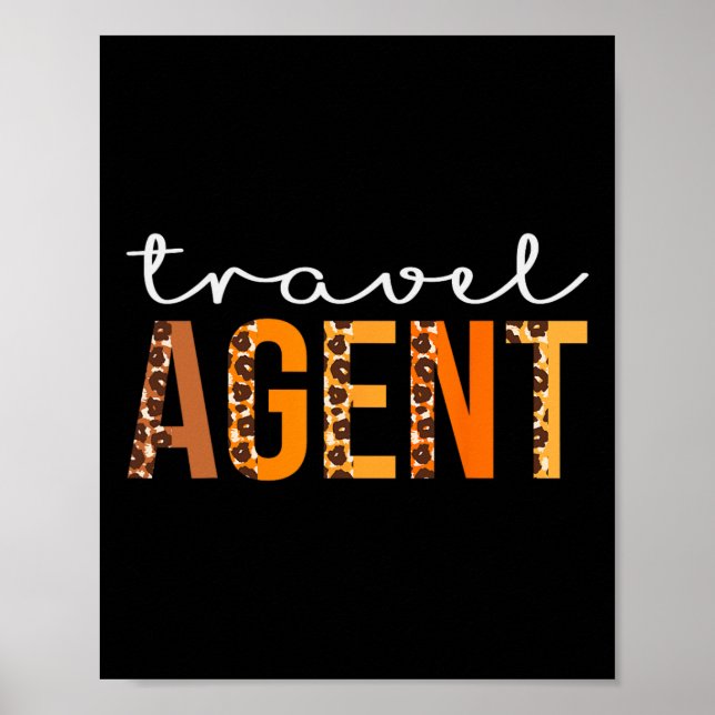 Travel Agent leopard Squad Cute Fall Autumn Thanks Poster (Front)