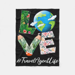 Travel Agent Love World Earth Day Save The Planet Fleece Blanket