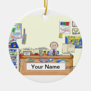 Travel Agent - Male Ceramic Tree Decoration