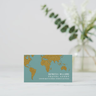 Travel Agent Modern dusty-teal-blue Business Card 