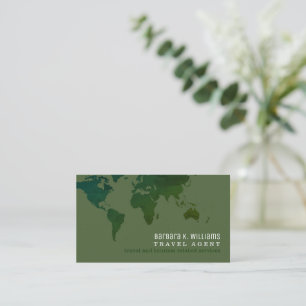 Travel Agent Modern grayish-green Business Card 