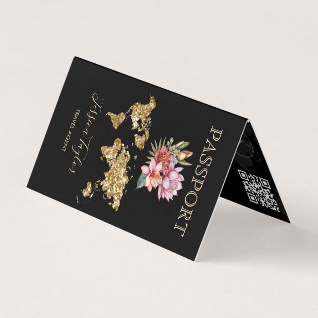 Travel Agent Passport World Map Insert Photo (Front)