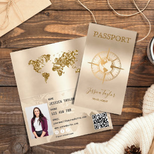 Travel Agent Passport World Map Insert Photo