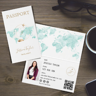 Travel Agent Passport World Map Insert Photo