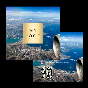 Travel agent photo QR code social media Square Business Card