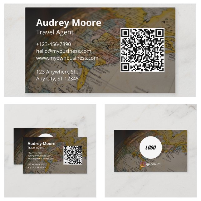 Travel Agent QR Code Business Card (Travel Agent QR Code Business Cards)