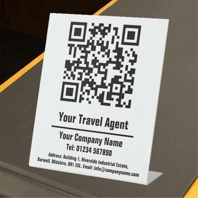 Travel Agent QR Code Design Pedestal Sign (Creator Uploaded)