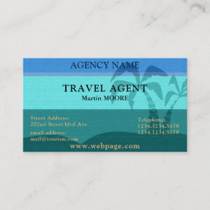 Travel agent tourism professional exotic cover business card