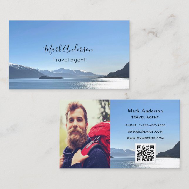 Travel agent vacation guide photo business card (Front/Back)
