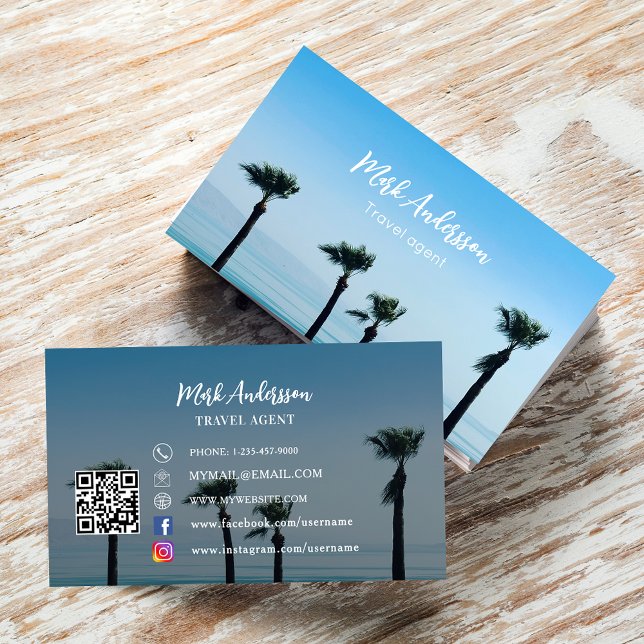 Travel agent vacation tourism photo business card (Creator Uploaded)