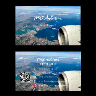 Travel agent vacation tourism photo business card