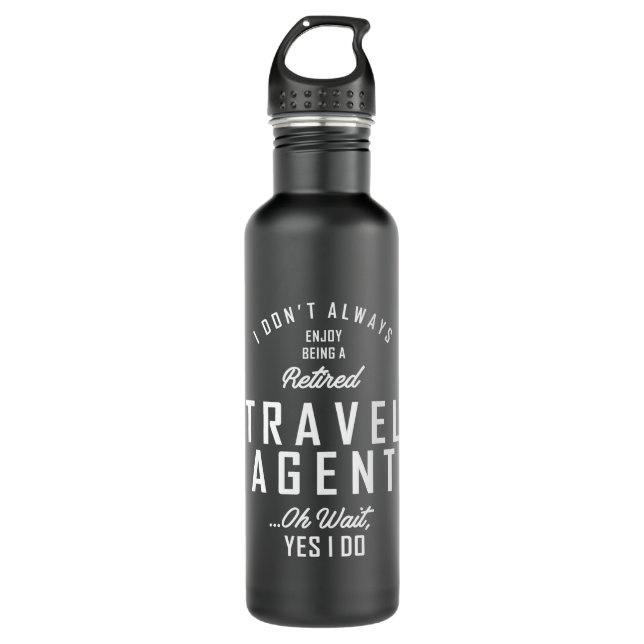 Travel Agent Work Job Title Gift 710 Ml Water Bottle (Front)