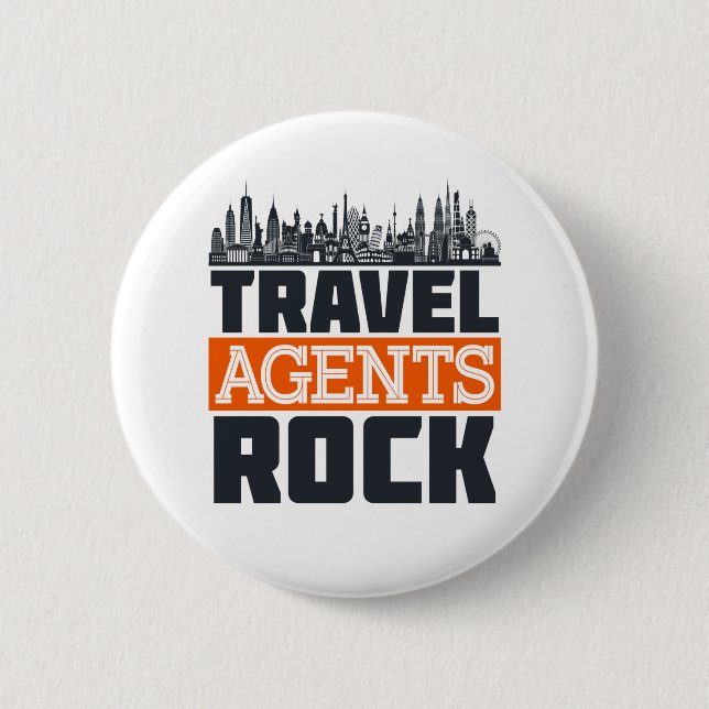 Travel Agents Rock Vacation Planning 6 Cm Round Badge (Front)